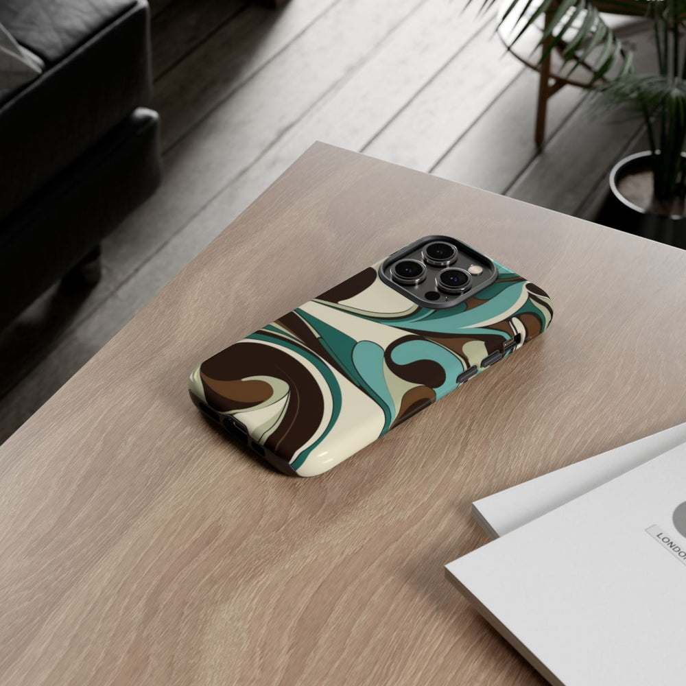 Abstracte Swirl in Teal en Bruin