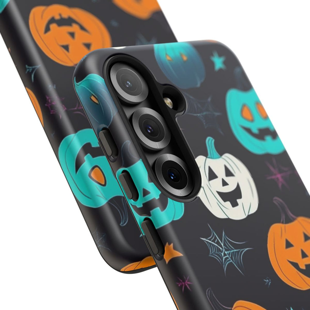 Vrolijk Gekleurde Halloween Pompoenen Patroon