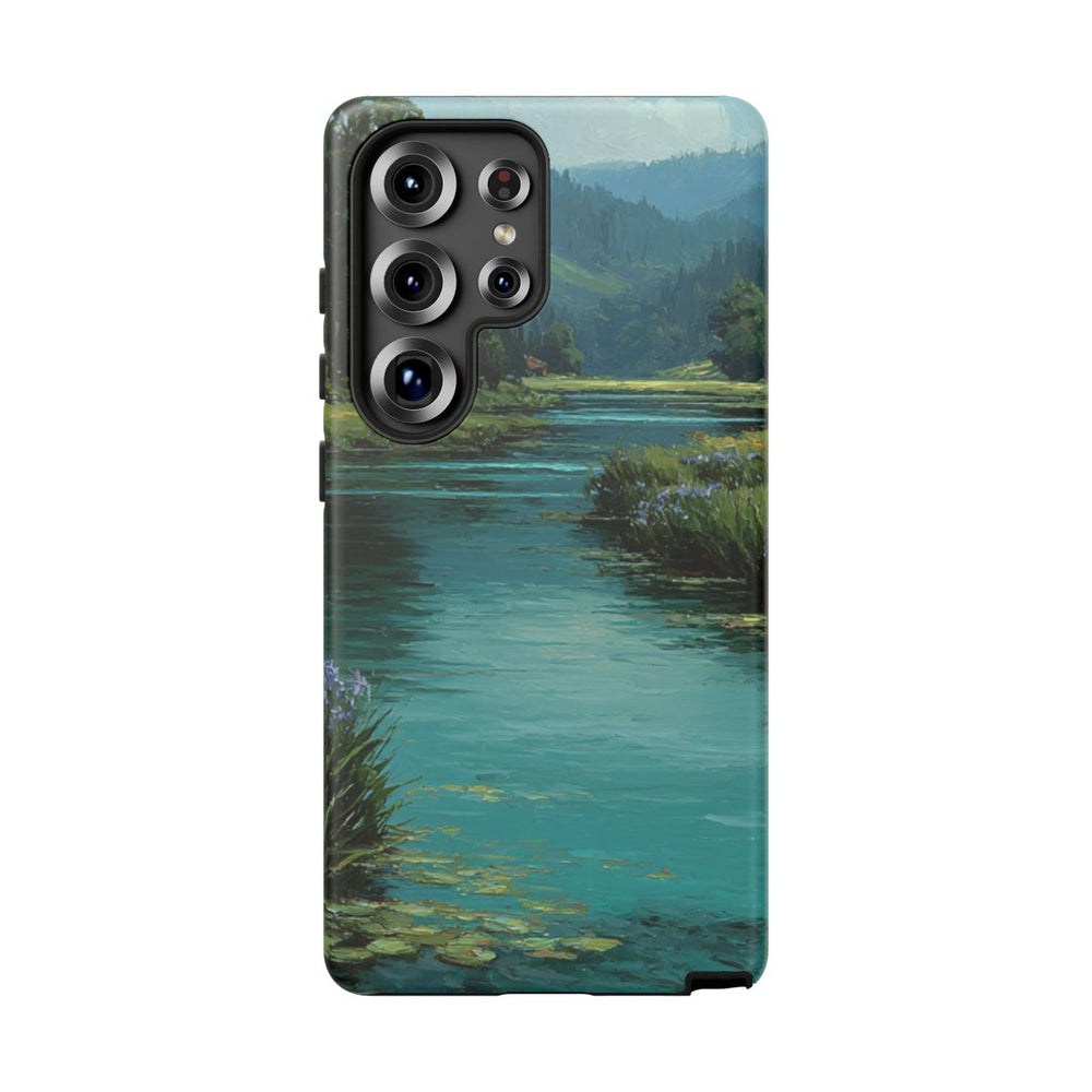 Blauwe Irisrivier in Landschap