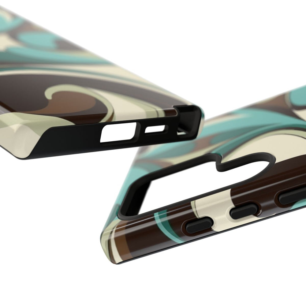 Abstracte Swirl in Teal en Bruin