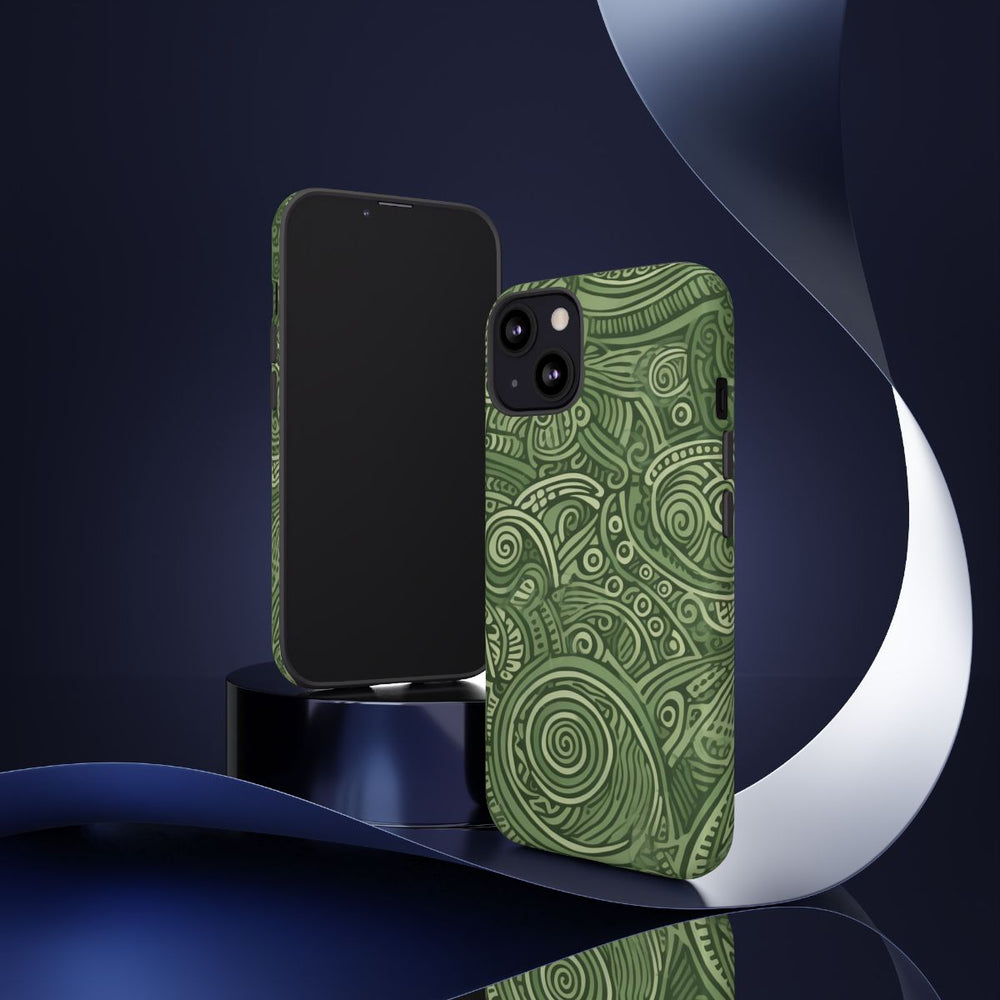 Abstract Groen Tribal Doodle Patroon