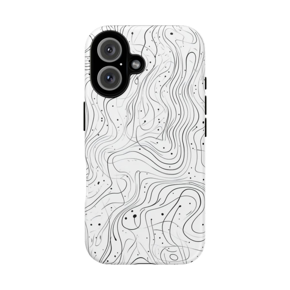 Abstract Zwart-Wit Golvend Lijnenpatroon