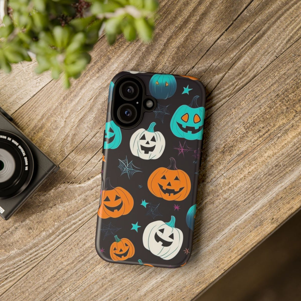 Vrolijk Gekleurde Halloween Pompoenen Patroon