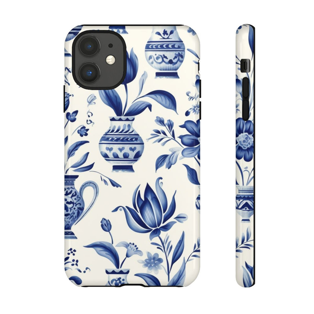 Blauw Bloemmotief met Delfts Vaaspatroon