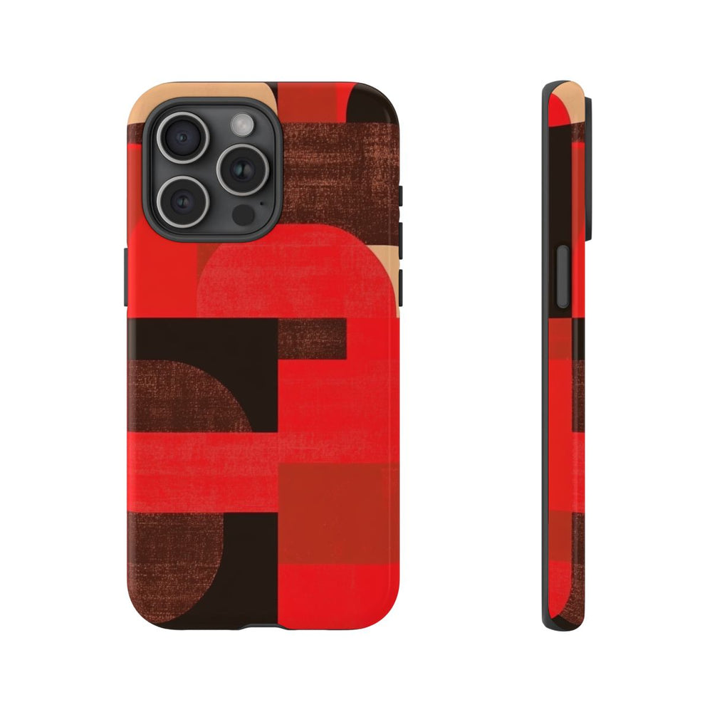 Rood-Bruin Geometrisch Abstract