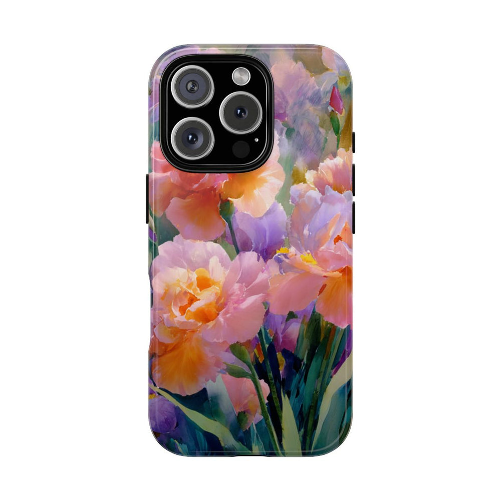 Roze en Paarse Bloemen in Waterverf