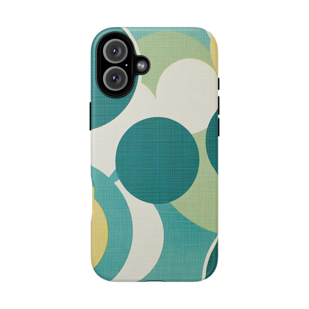 Retro Patroon met Blauwe en Gele Cirkels