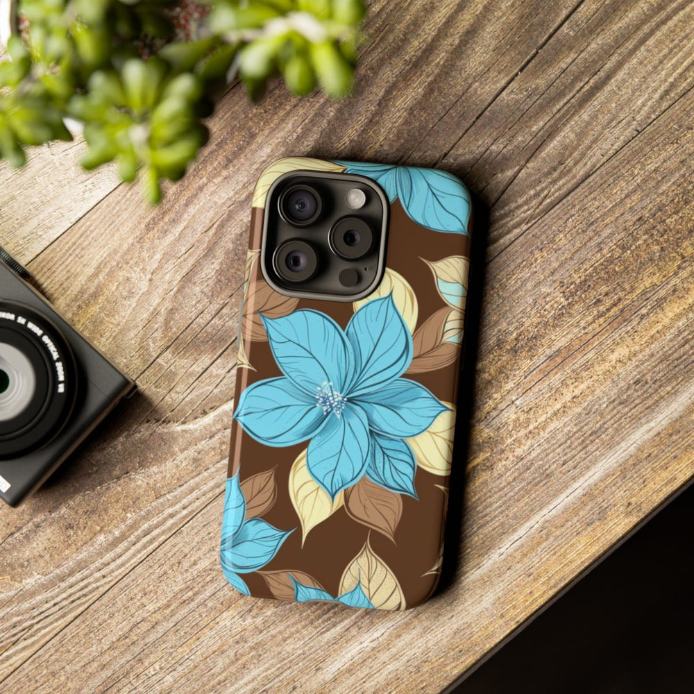 Turquoise en Beige Bloemenpatroon