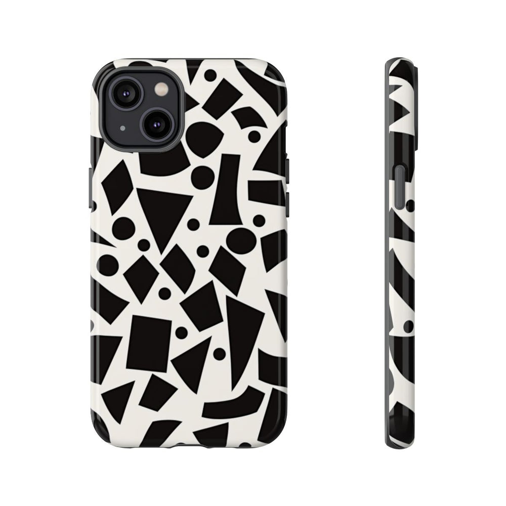 Zwart-Wit Geometrisch Abstract Patroon