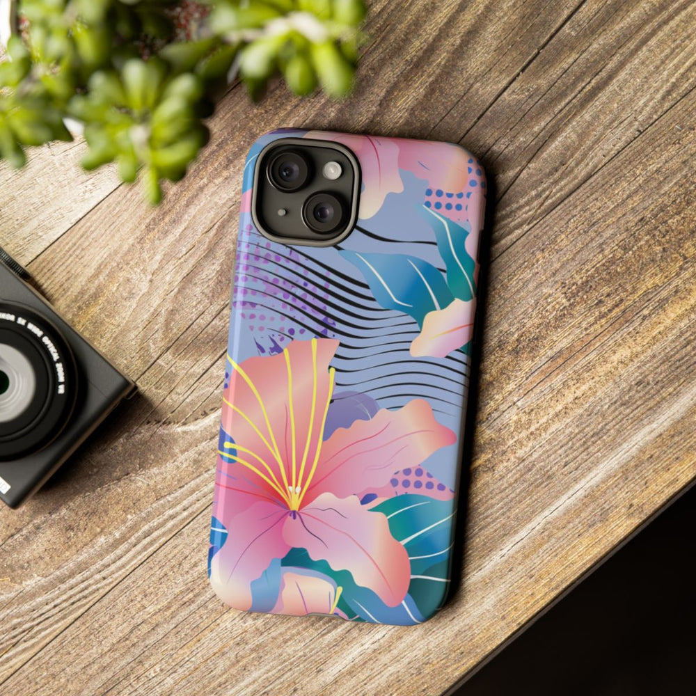 Roze Bloemenpatroon met Abstracte Accenten