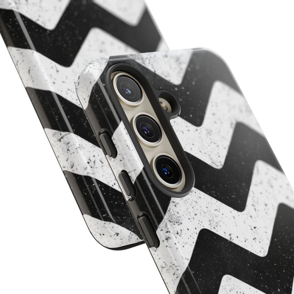 Zwart-Wit Zigzagpatroon met Vintage Effect