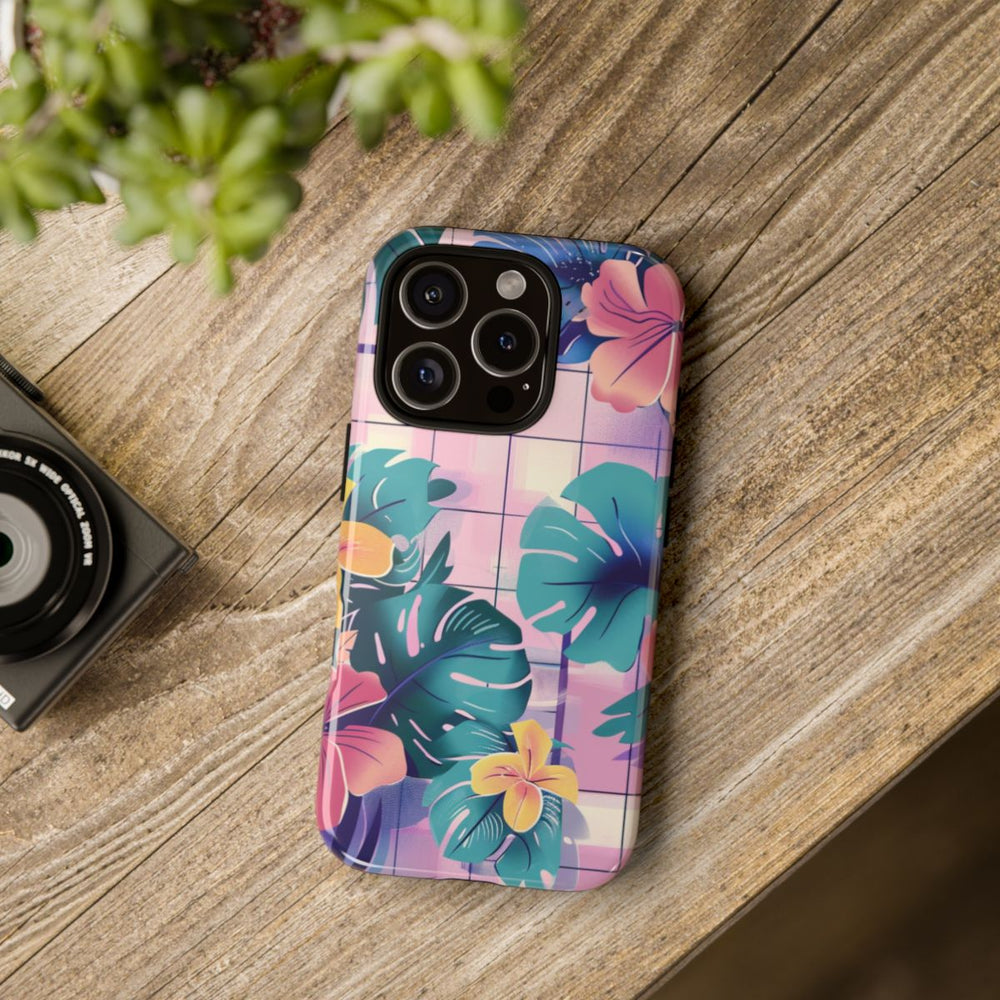Tropisch Bloemenpatroon met Roze en Gele Bloemen