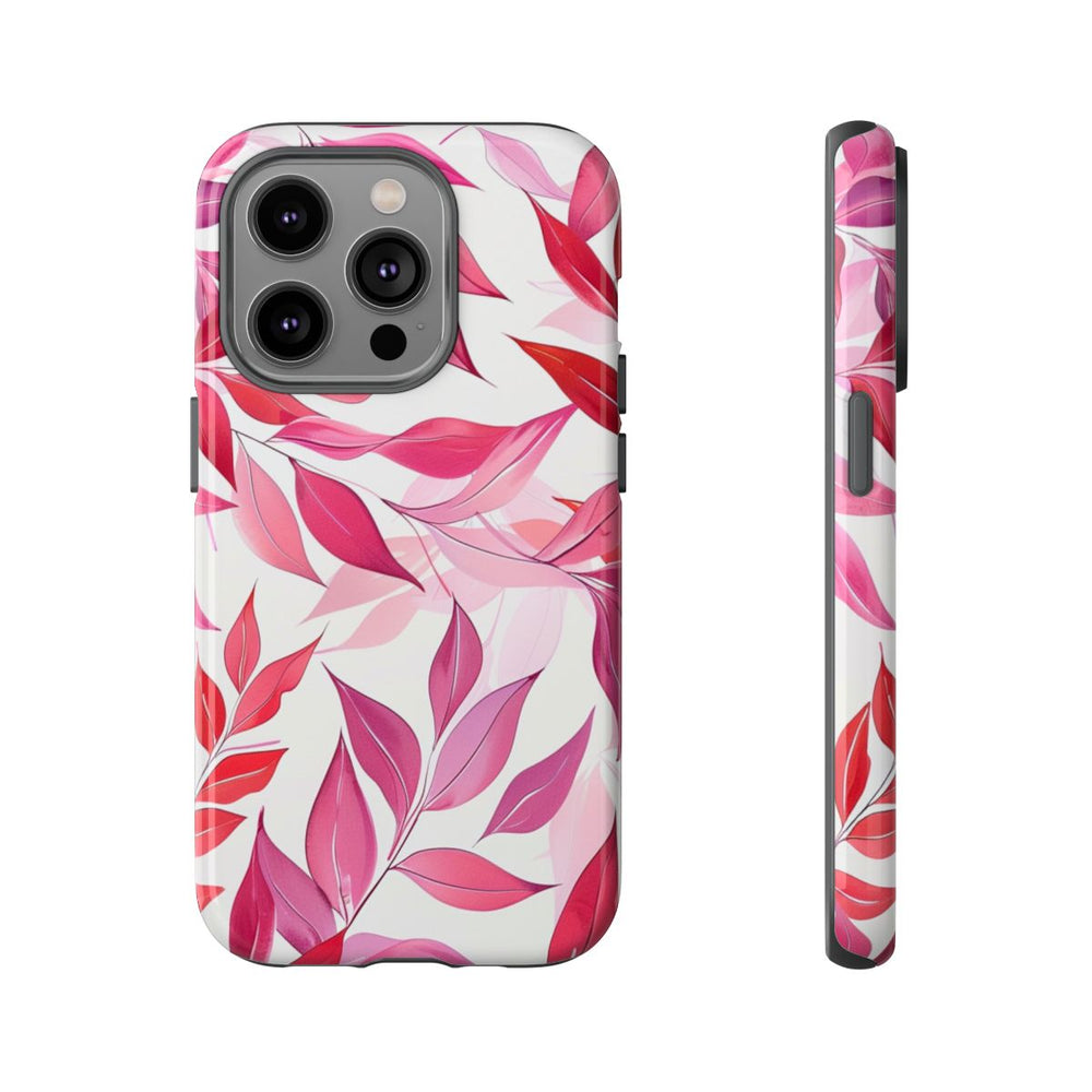 Roze en Rode Bladerenpatroon