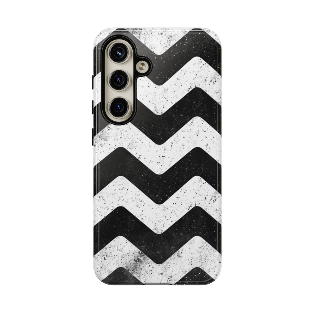 Zwart-Wit Zigzagpatroon met Vintage Effect