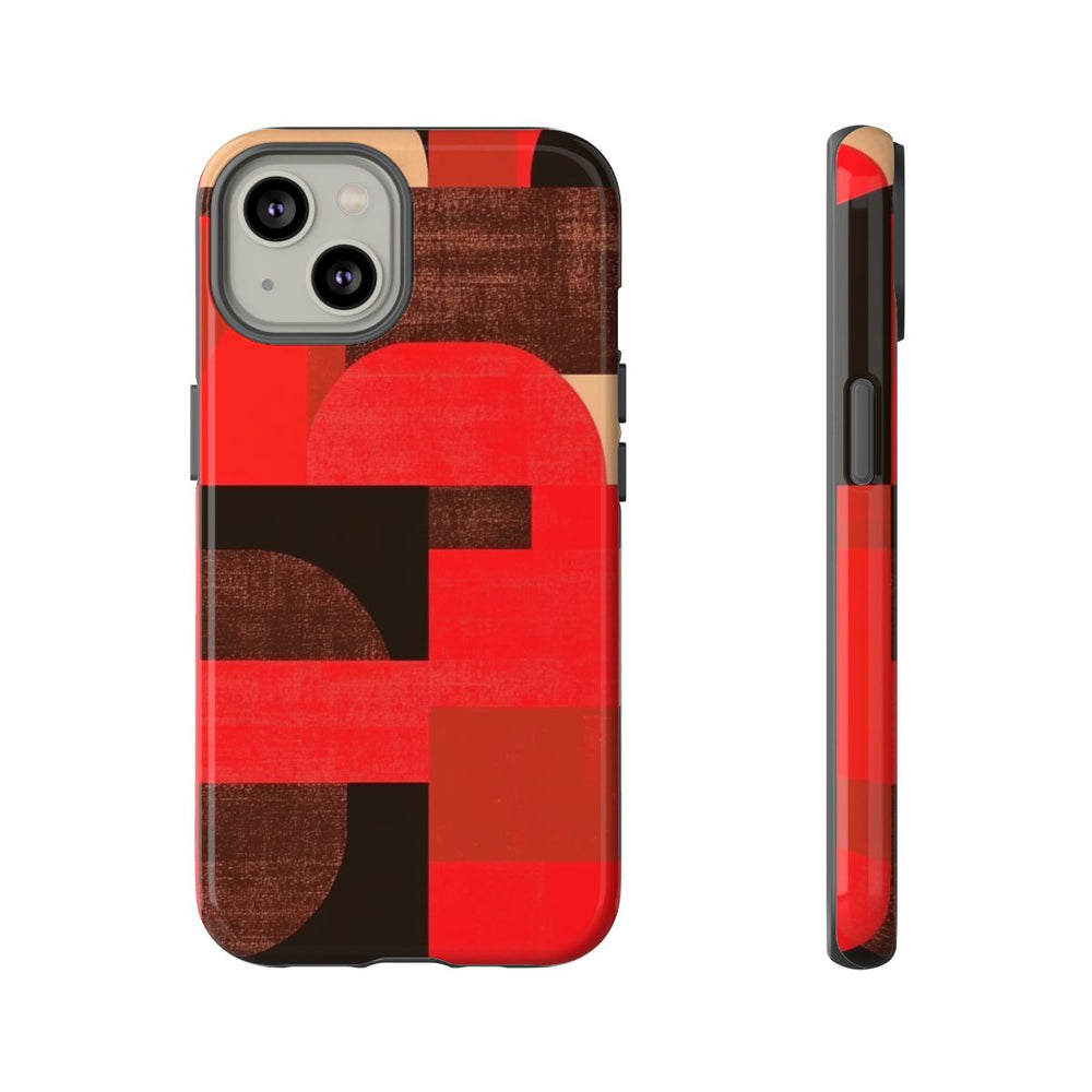 Rood-Bruin Geometrisch Abstract