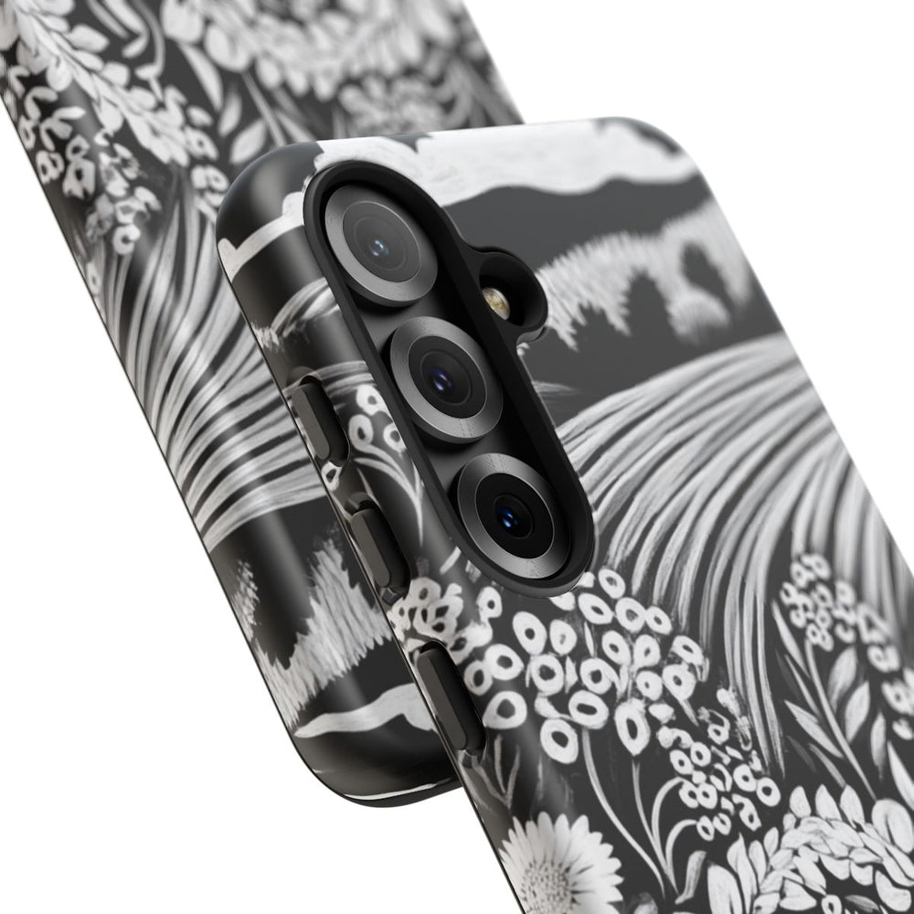 Zwart-Wit Folklore Bloemen en Landschap