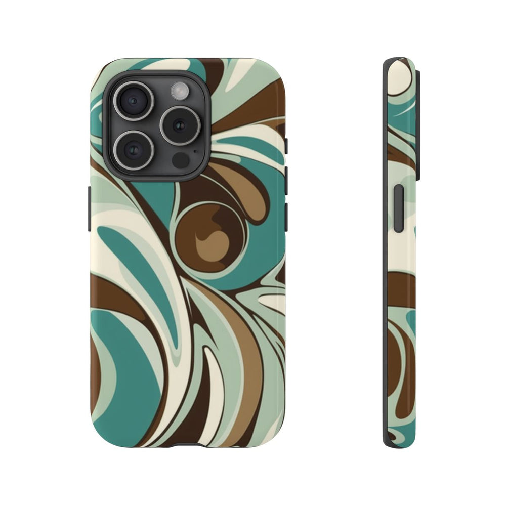 Abstracte Swirl in Teal en Bruin