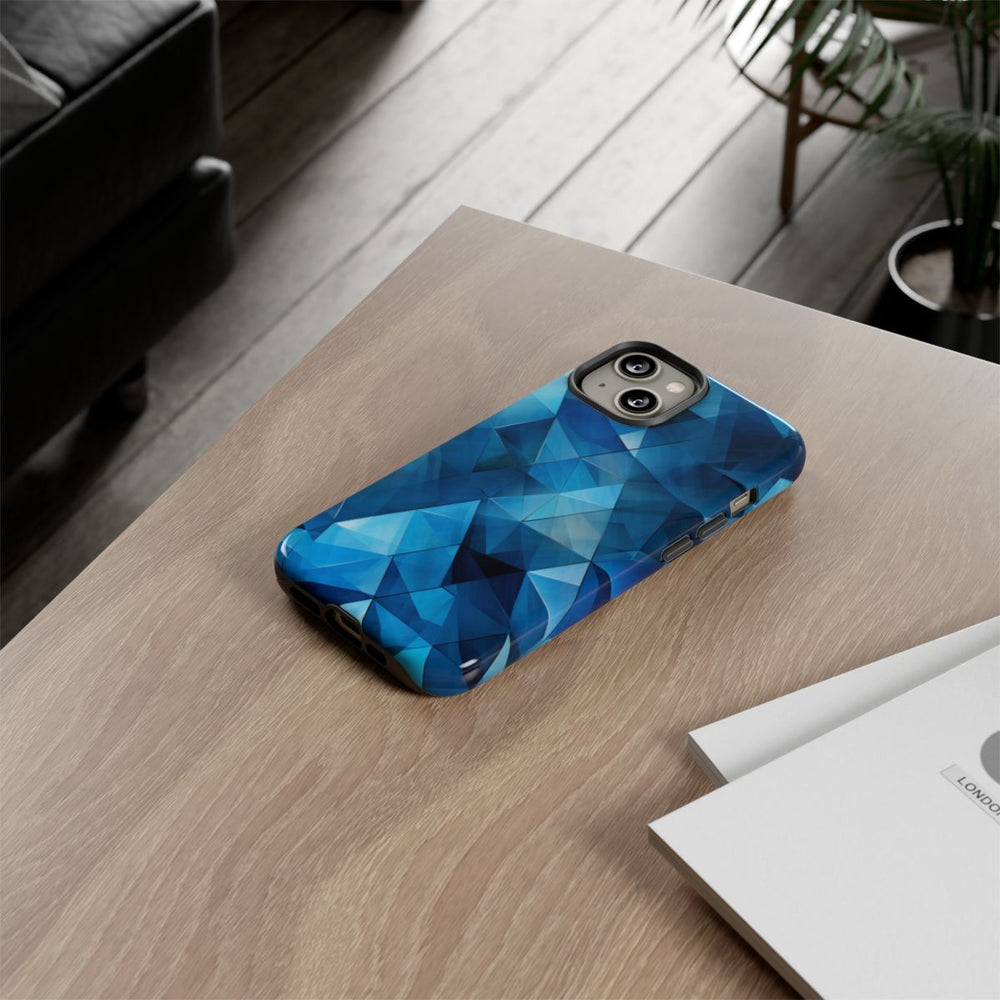 Blauw Geometrisch Driehoekenpatroon