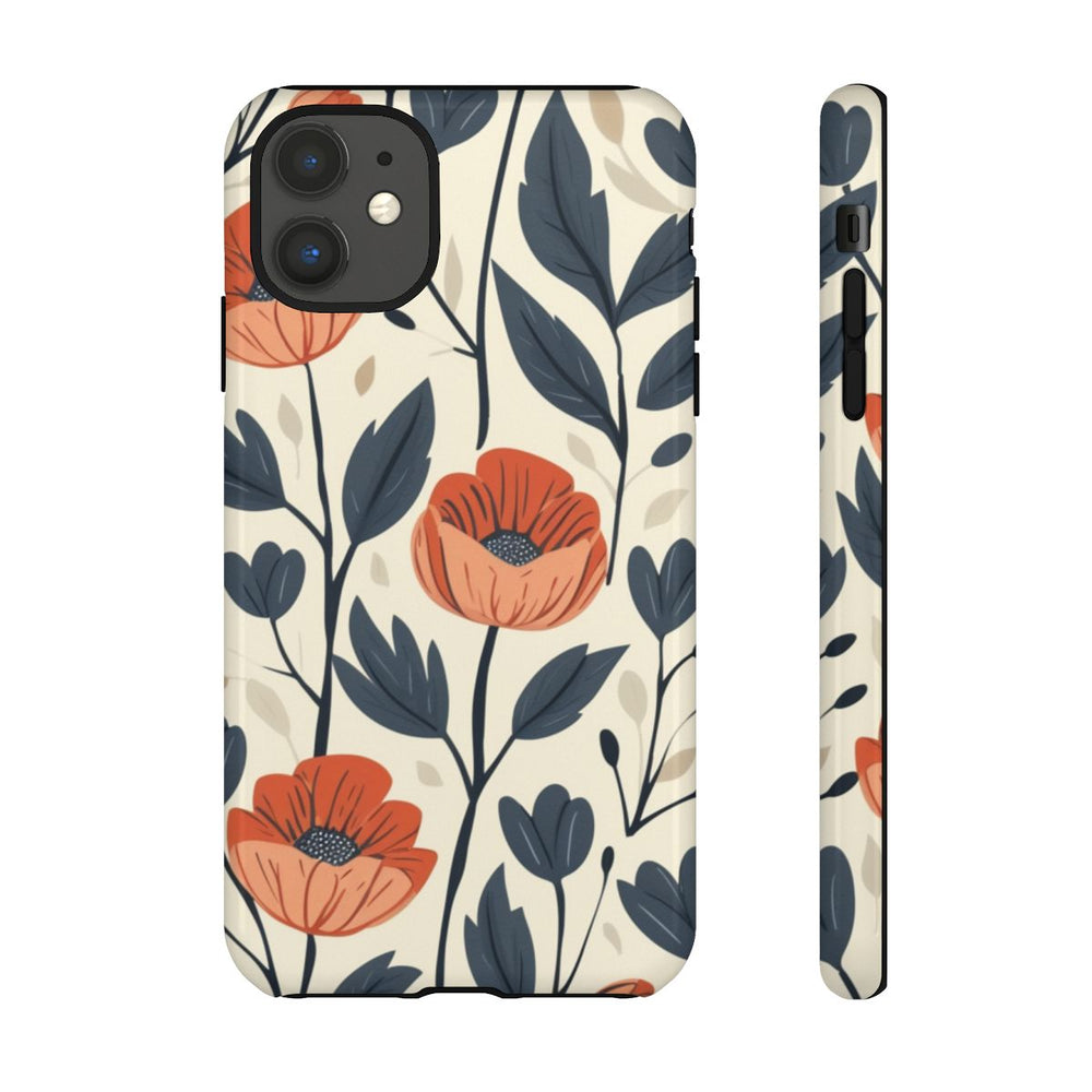 Oranje en Blauwe Bloemenpatroon
