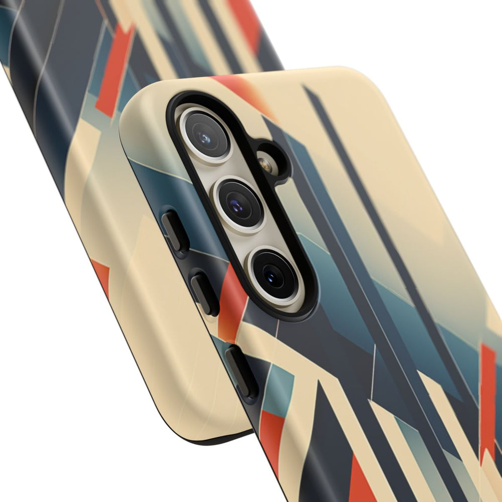 Geometrisch Abstracte Lijnen in Oranje en Blauw