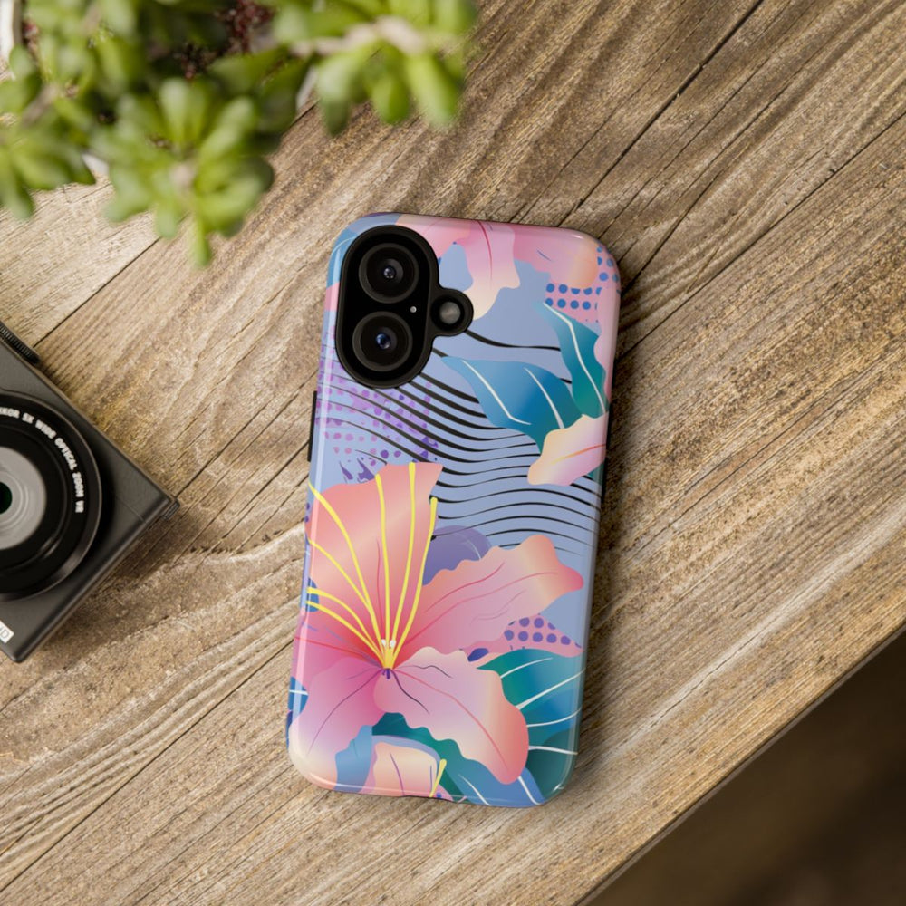 Roze Bloemenpatroon met Abstracte Accenten