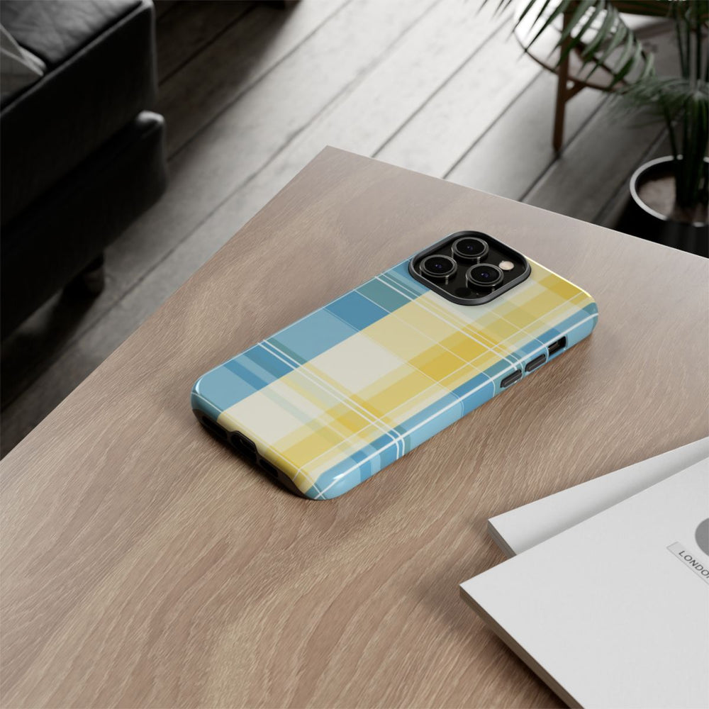 Ocean Blue en Geel Geruit Patroon