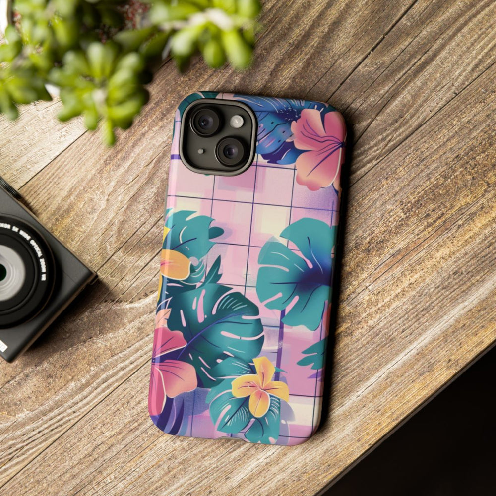 Tropisch Bloemenpatroon met Roze en Gele Bloemen