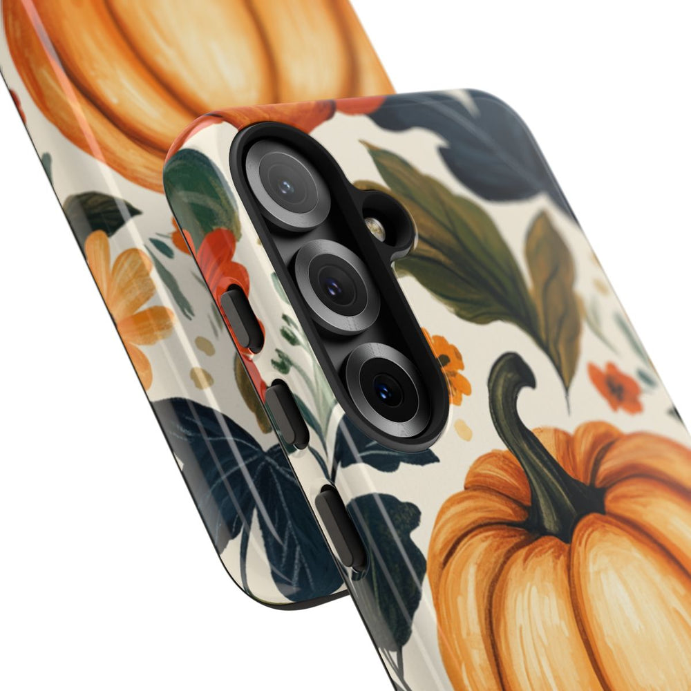 Herfst Pompoen en Bloemenpatroon