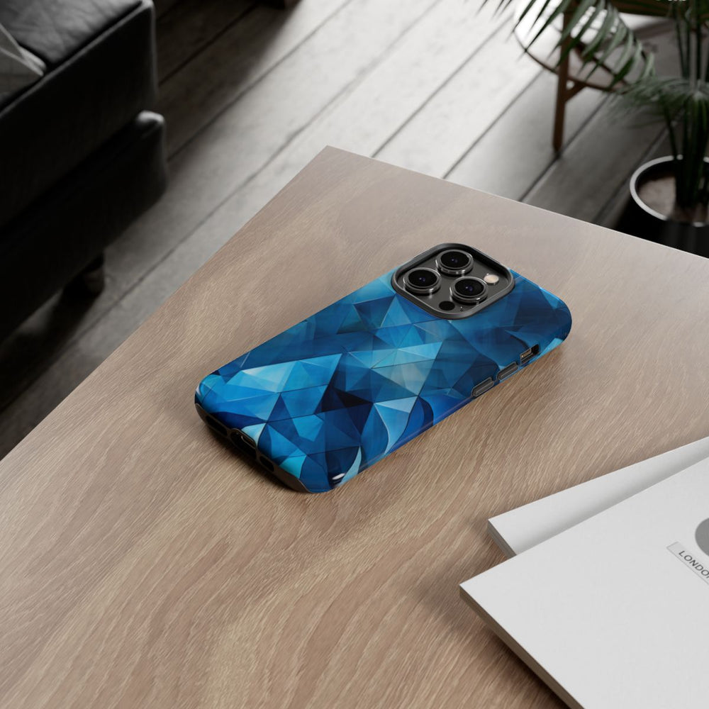 Blauw Geometrisch Driehoekenpatroon