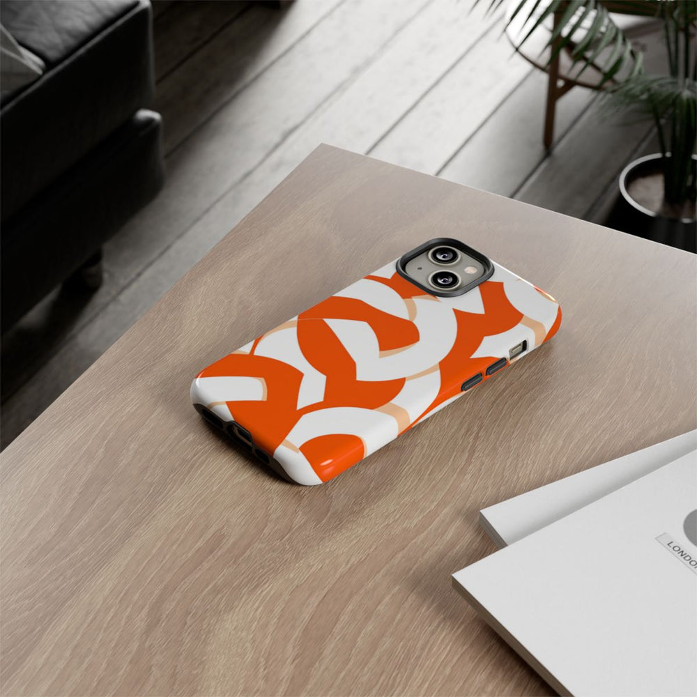 Oranje en Wit Geometrisch Patroon