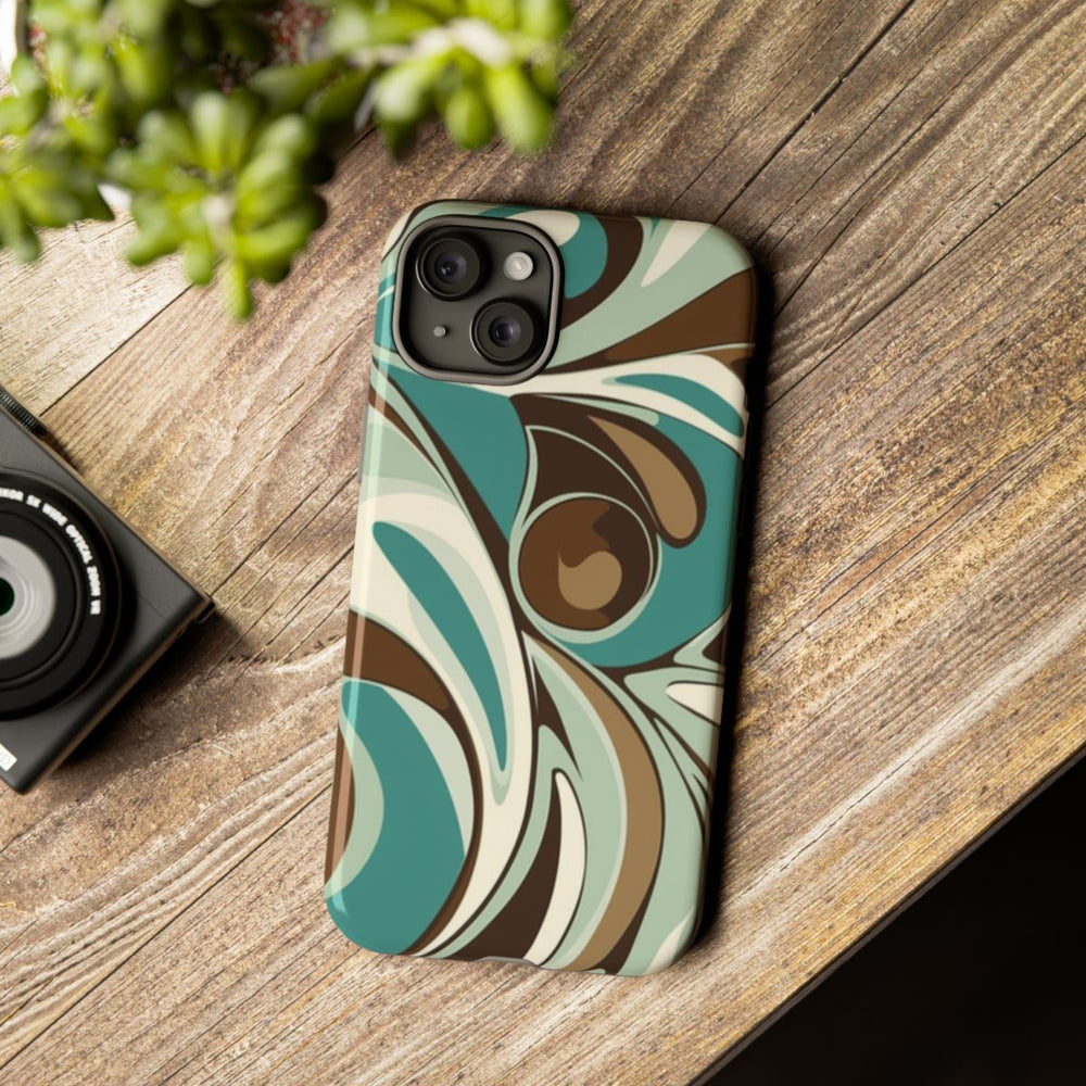 Abstracte Swirl in Teal en Bruin