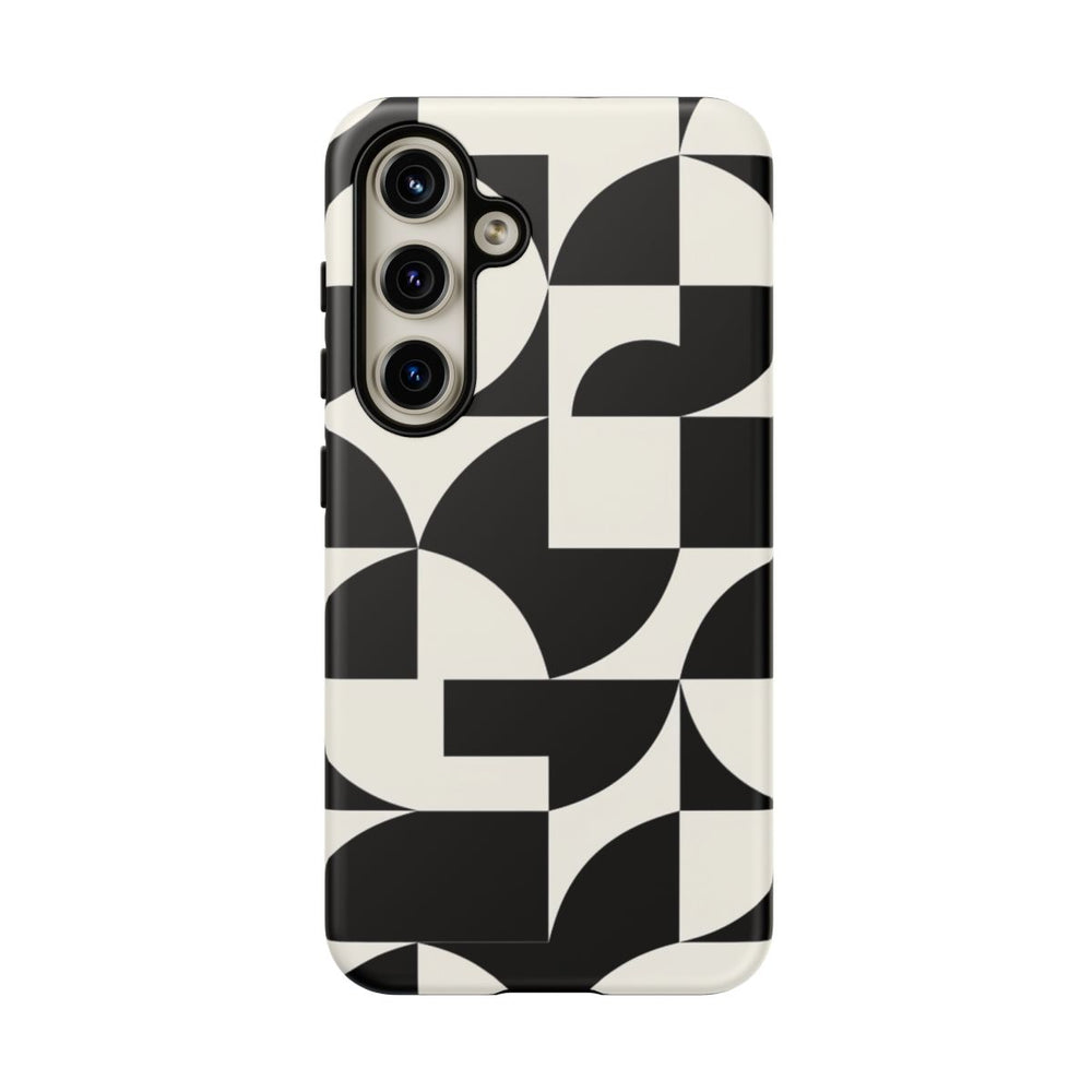 Zwart-Wit Geometrisch Abstract Patroon