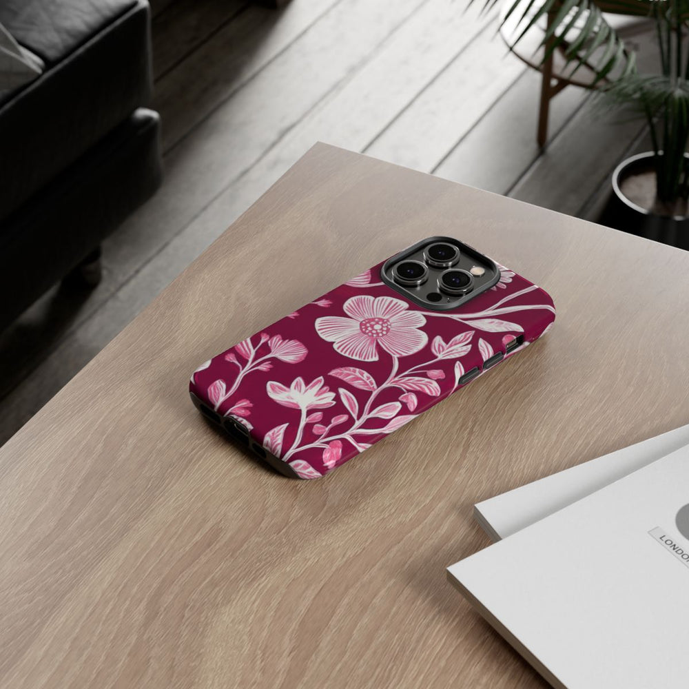 Roze en Witte Bloemenprint