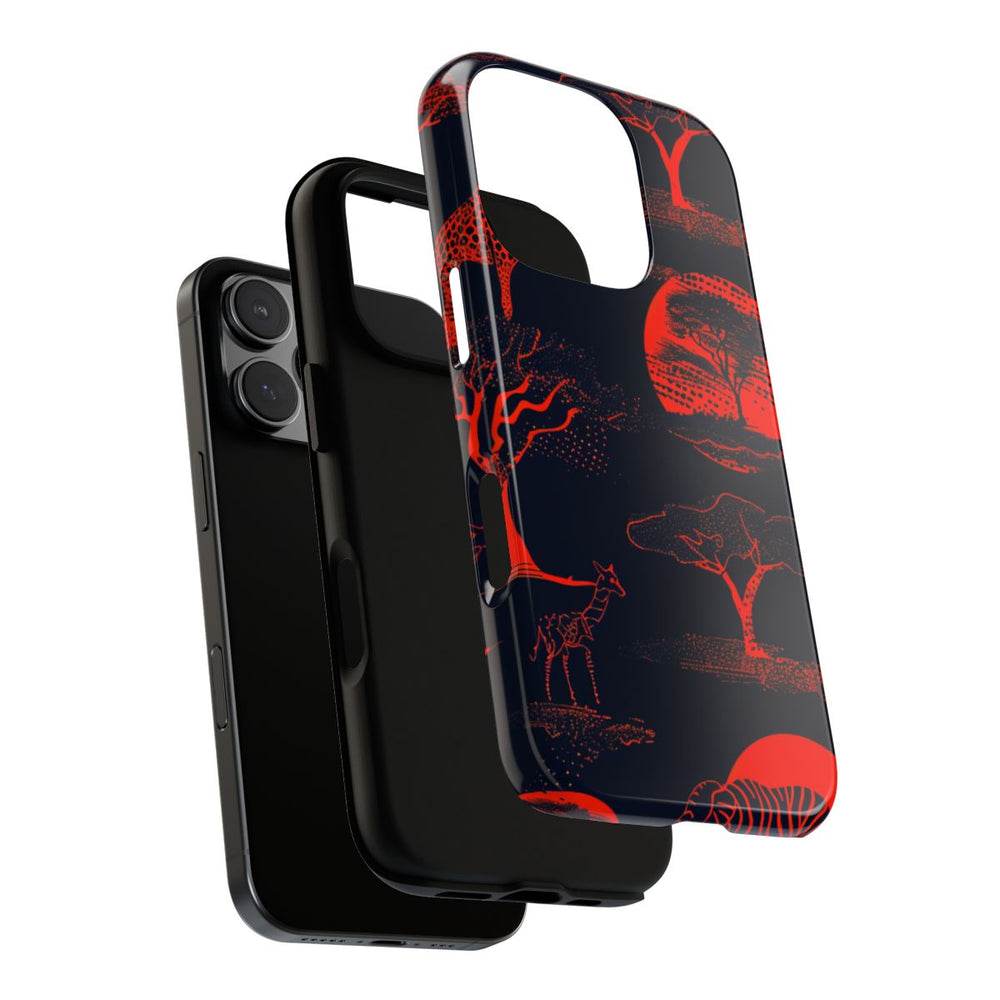 Rood Neon Afrikaans Dierenpatroon