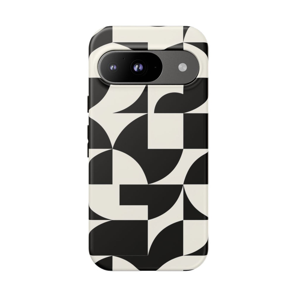 Zwart-Wit Geometrisch Abstract Patroon
