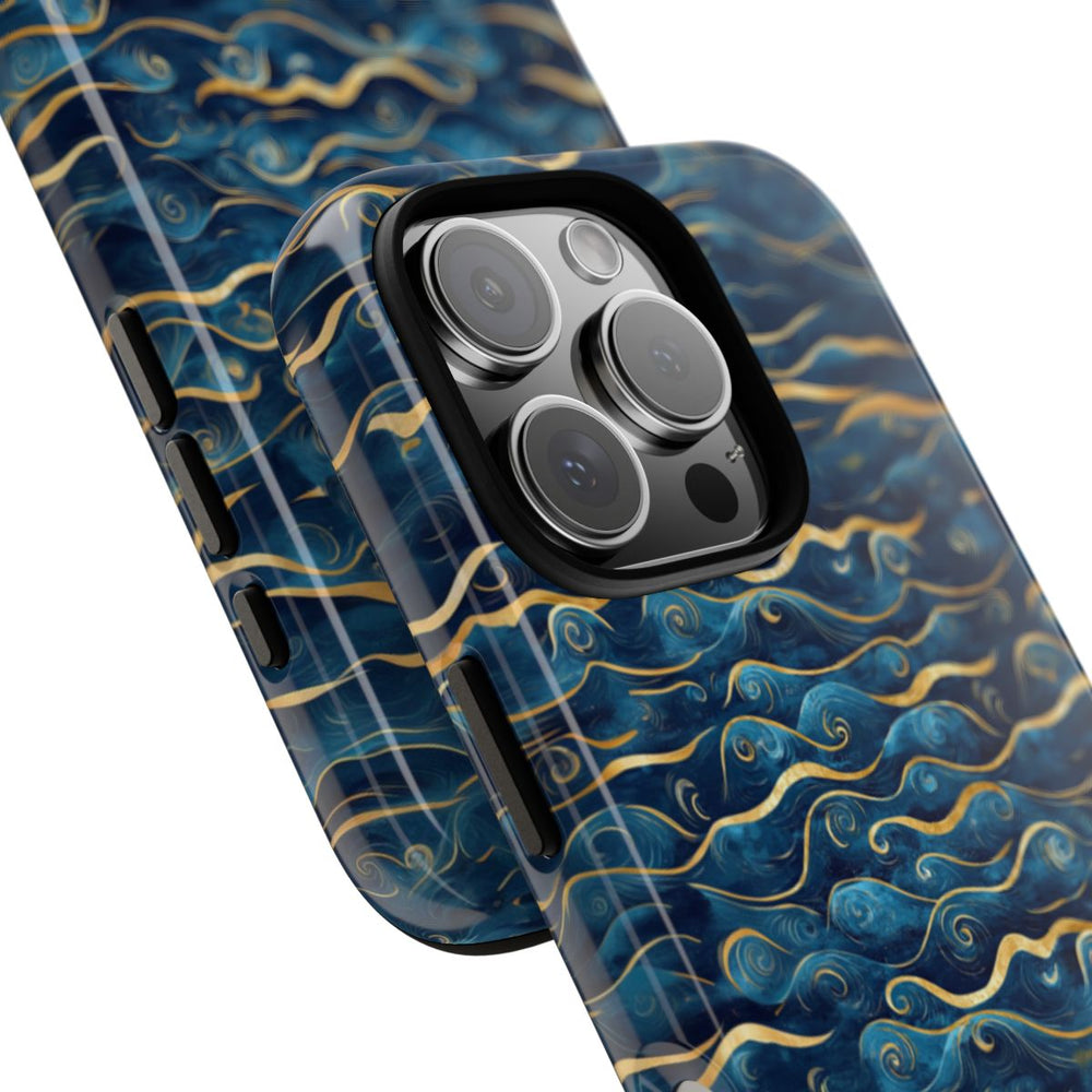Blauw-Gouden Golfpatroon