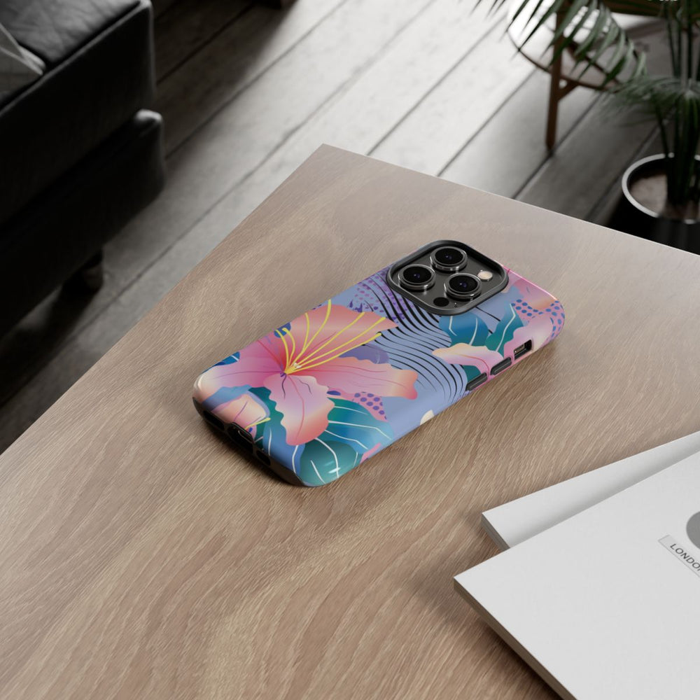 Roze Bloemenpatroon met Abstracte Accenten