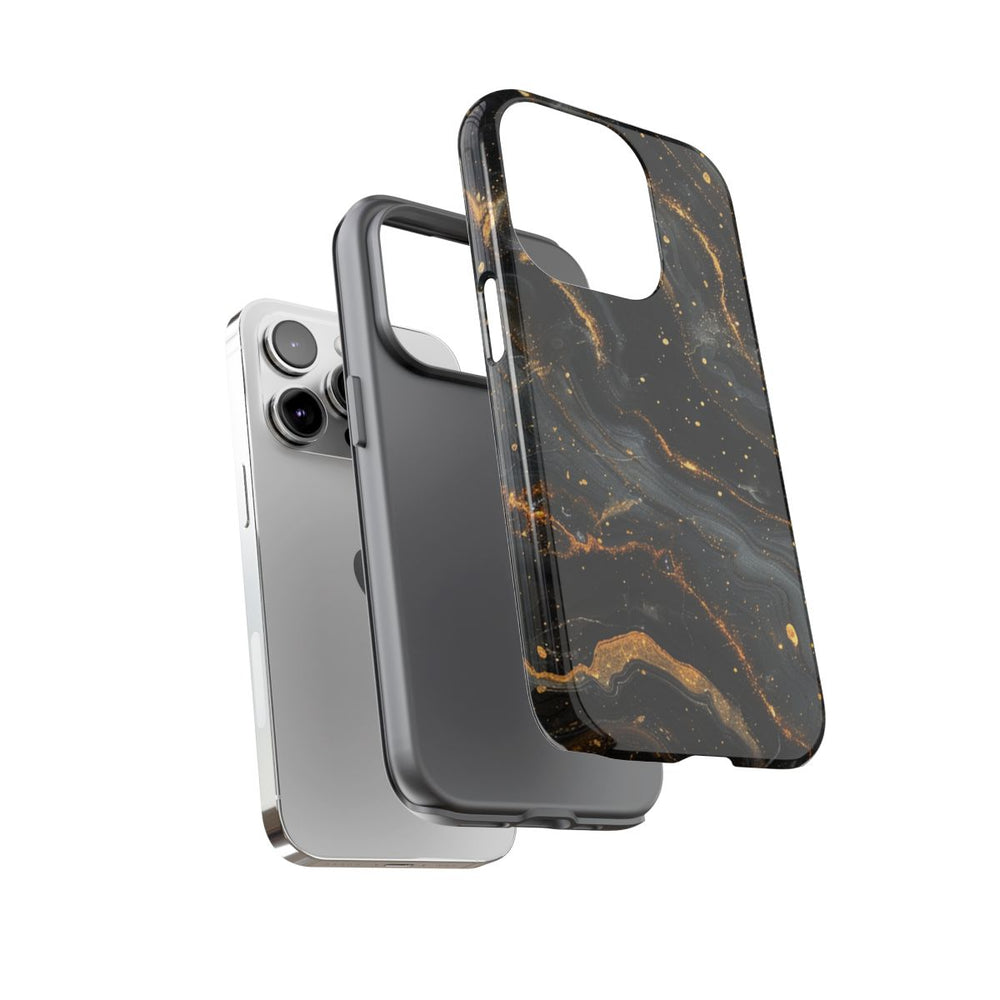 Zwart-Gouden Marmer Abstract Patroon