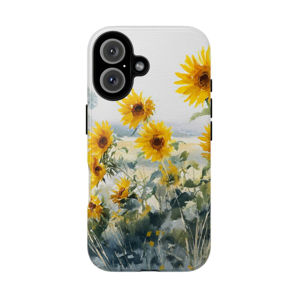 Gele Zonnebloemen in Pastelkleurig Landschap