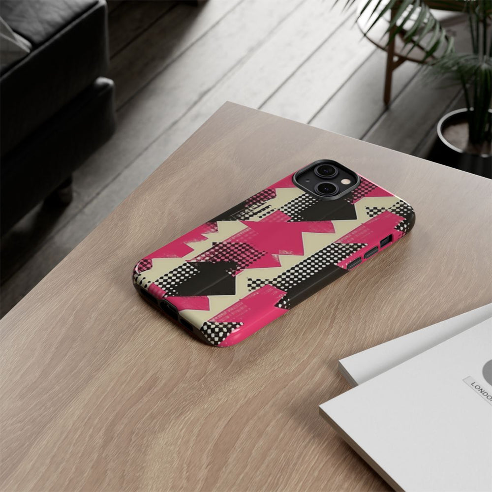 Roze en Zwart Abstract Geometrisch Patroon
