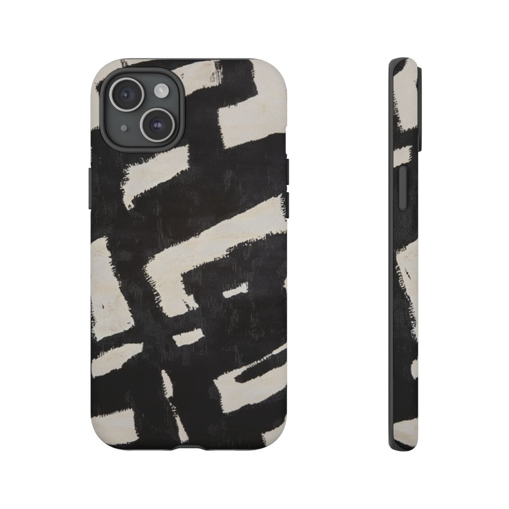 Abstract Zwart-Crème Patroon