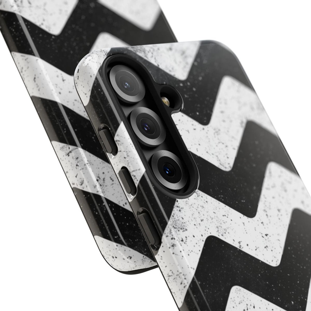 Zwart-Wit Zigzagpatroon met Vintage Effect