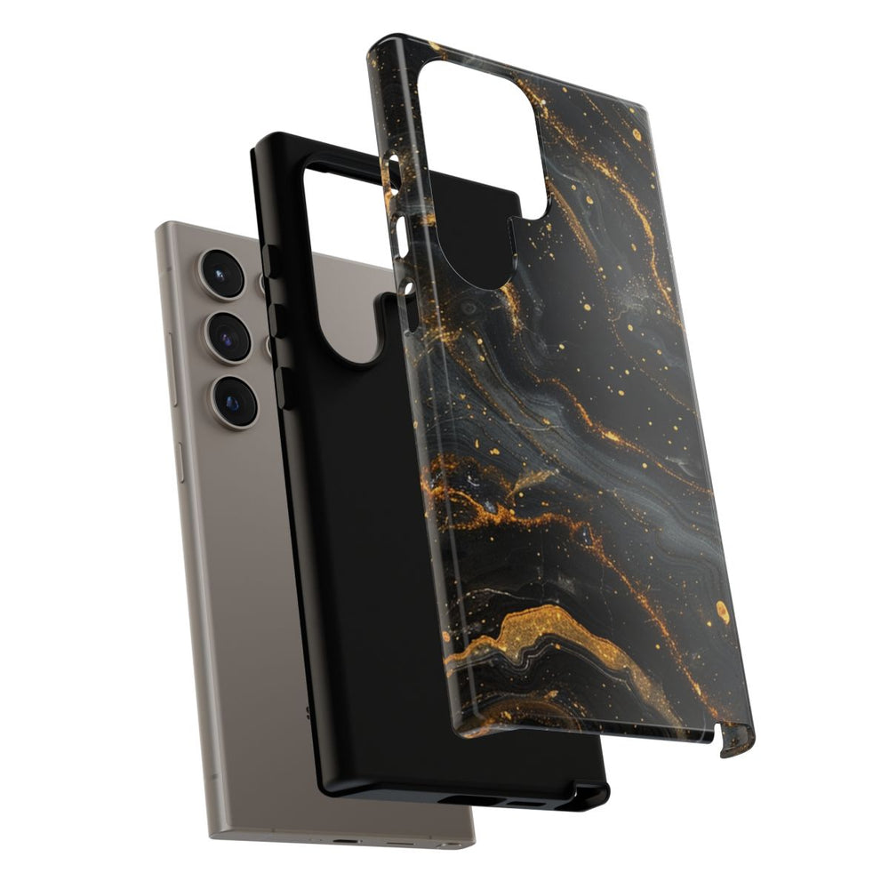 Zwart-Gouden Marmer Abstract Patroon