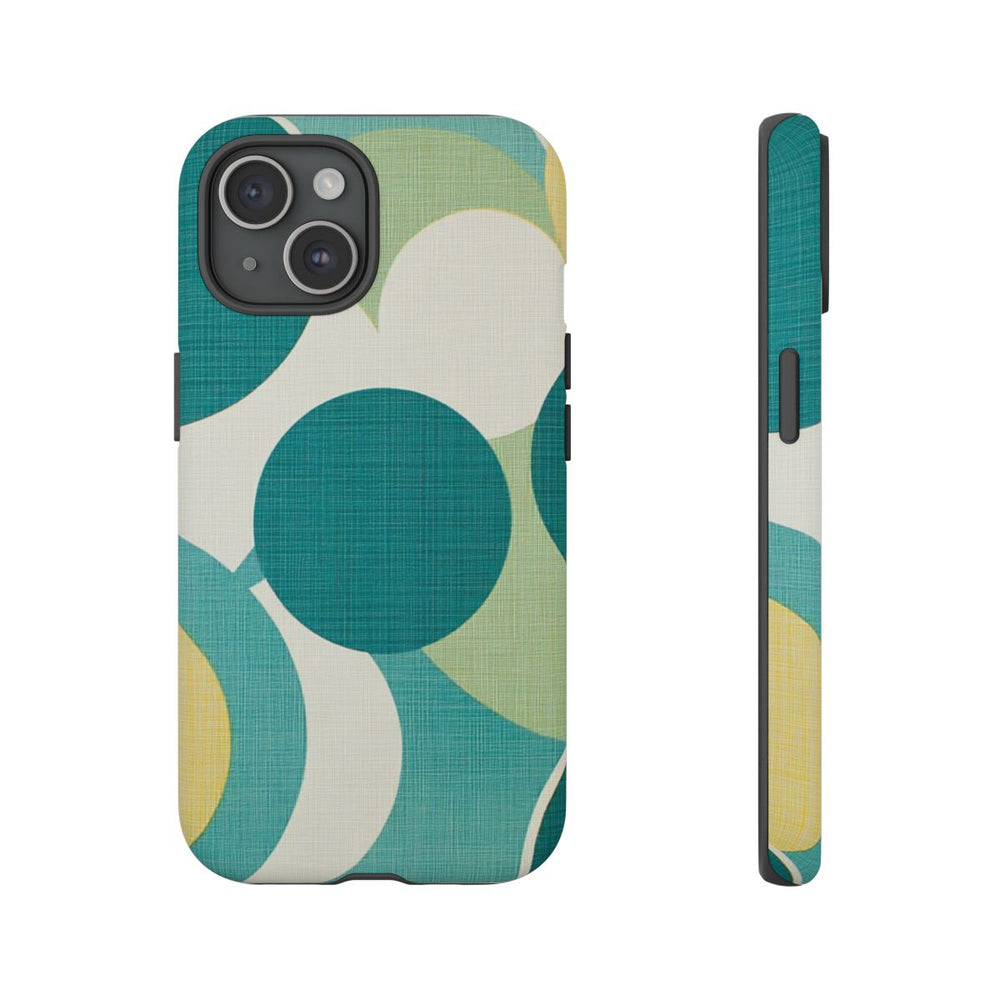 Retro Patroon met Blauwe en Gele Cirkels