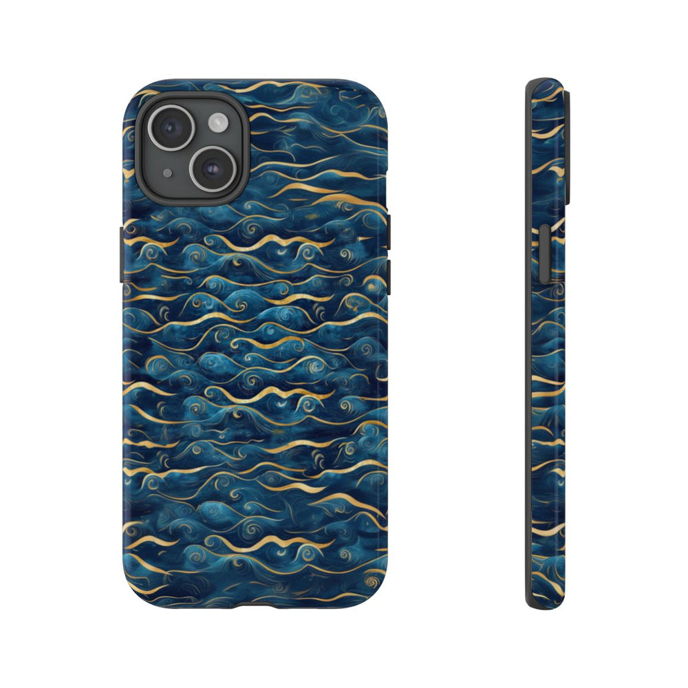 Blauw-Gouden Golfpatroon