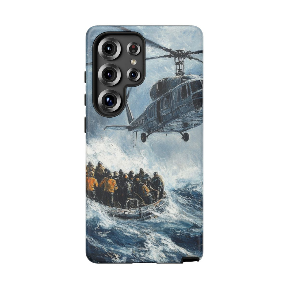 Helikopterredding Boven de Zee