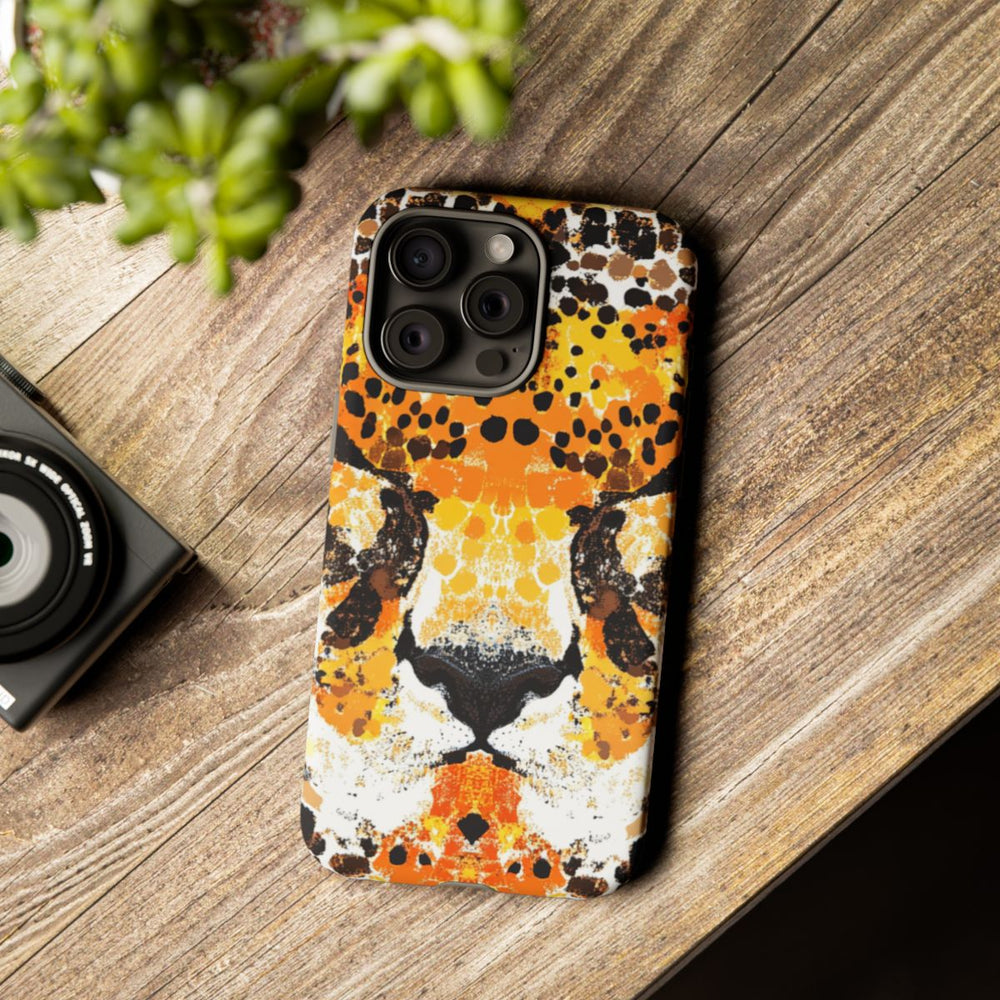 Abstracte Cheetahkop met Kleurrijke Vlekken