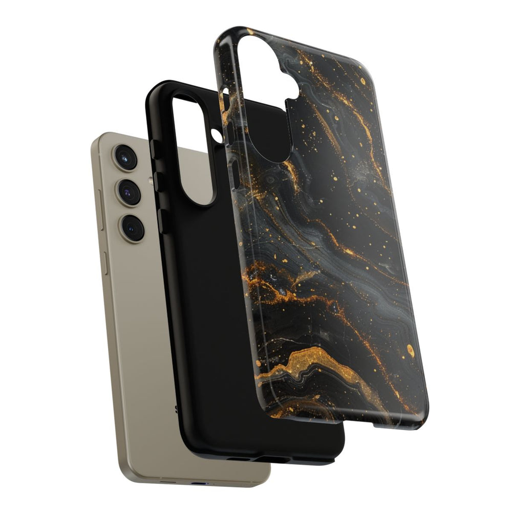 Zwart-Gouden Marmer Abstract Patroon