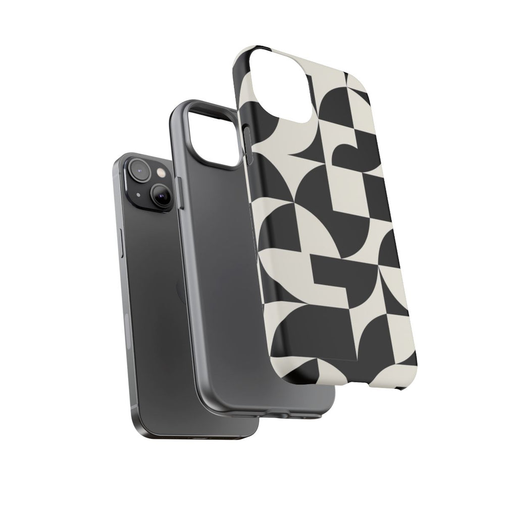 Zwart-Wit Geometrisch Abstract Patroon