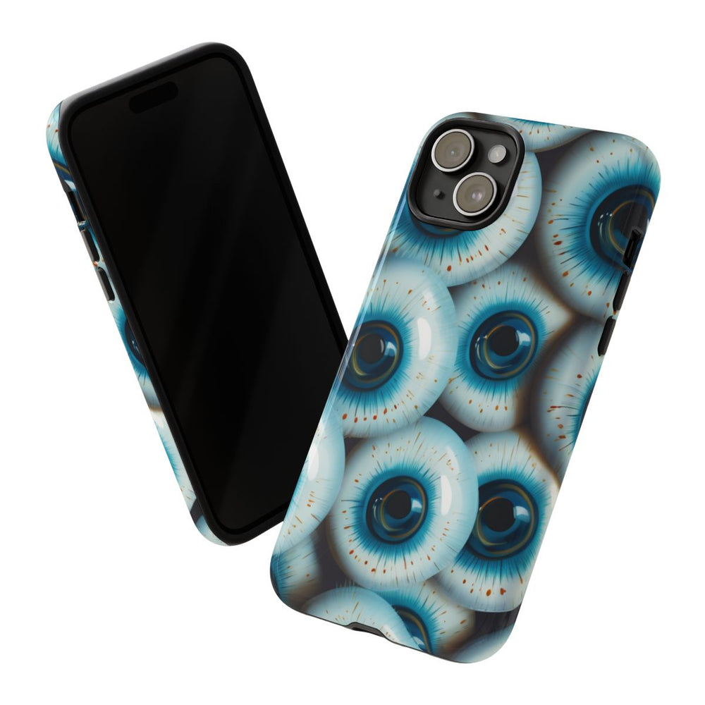 Glanzend Hoesje met Blauw Oogpatroon